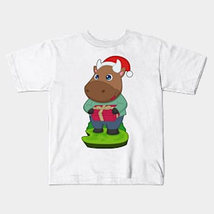 Bull Christmas Package Kids T-Shirt